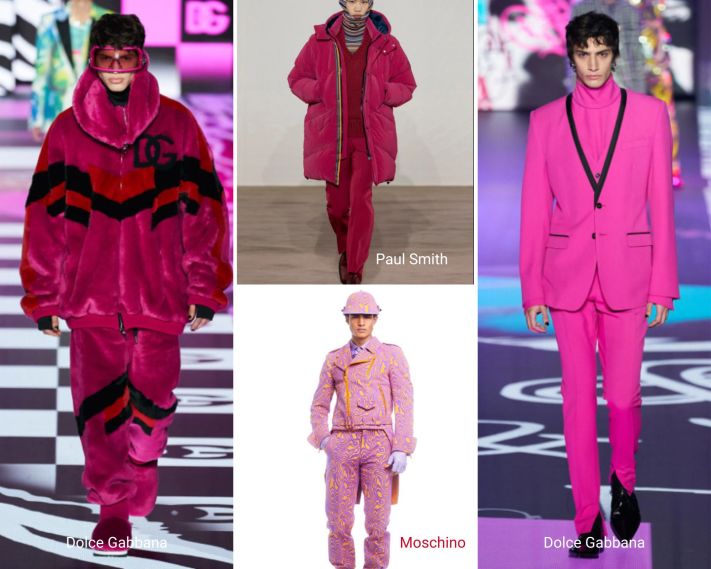 Розовый цвет в мужской моде 2023 года